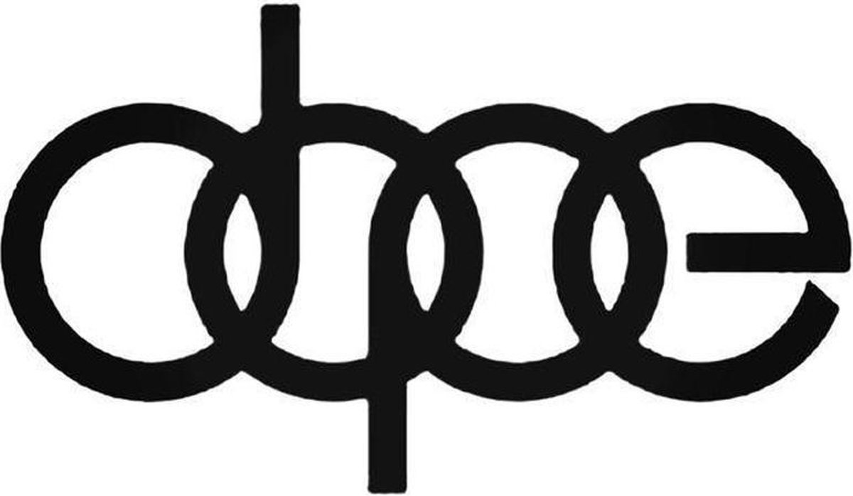 Audi dope (sticker) (wit) (20x15)