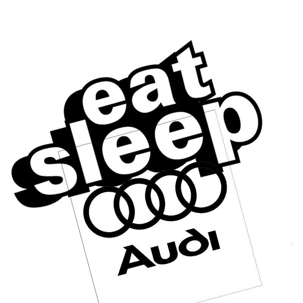 Eat sleep audi (sticker) (wit) (20x15cm)