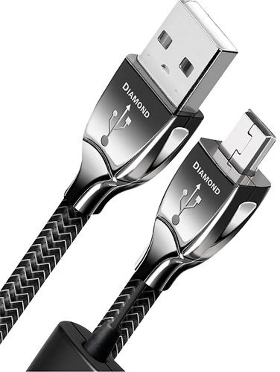 AudioQuest 1.5m Diamond Mini-USB 1.5m USB A Mini-USB B Mannelijk Mannelijk Zwart USB-kabel