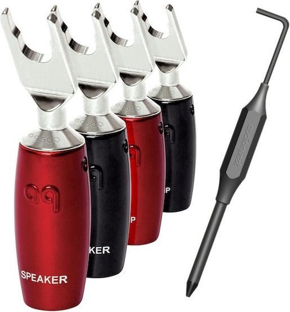 AudioQuest Spade 300 Zilver 4 set - Spade plug voor Speakerkabel