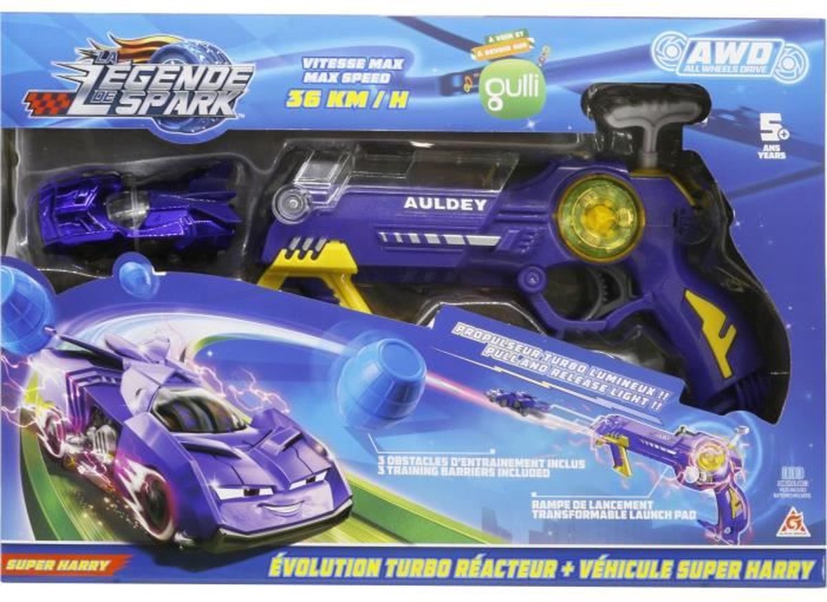 DE LEGENDE VAN SPARK - Evolution Turbo Reactor Launcher + Super Harry Vehicle + 3 Accessoires - Super Speed 36km / h Launcher - 5 jaar +