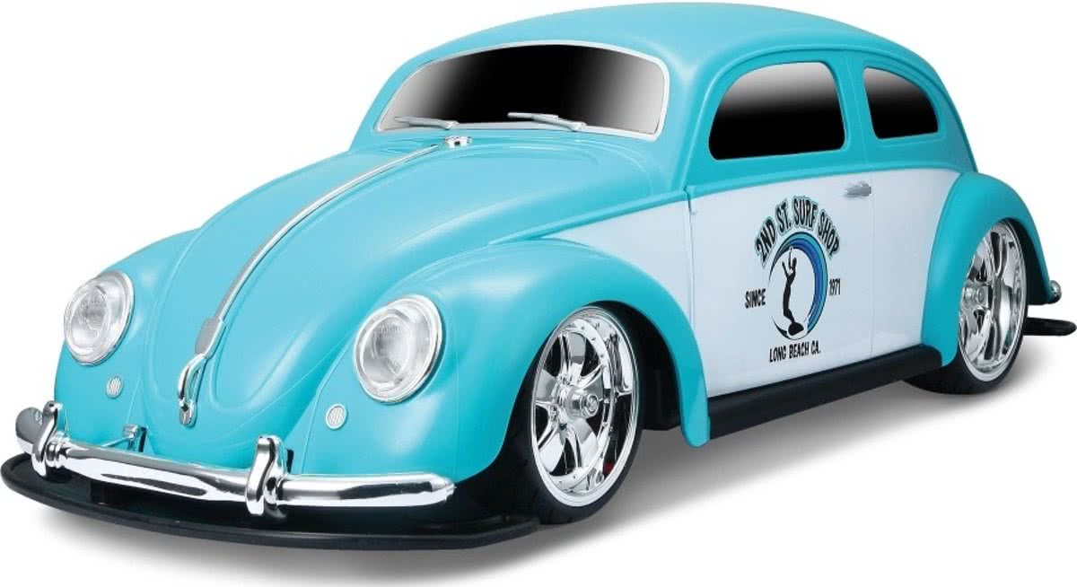 Maisto Radiografische Bestuurbare auto schaal 1:10 1951 VW Beetle (Blauw/Wit)