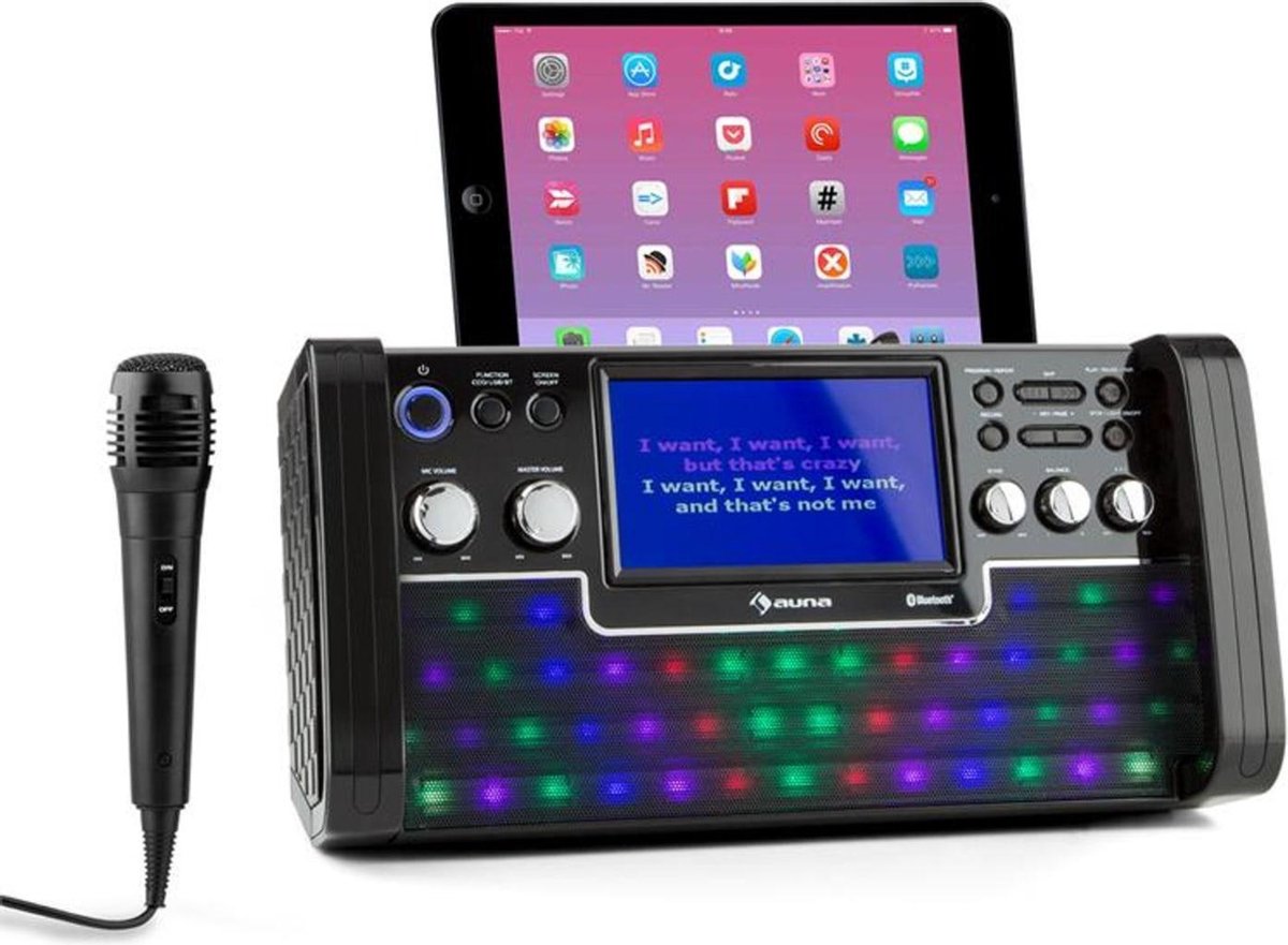 DiscoFever bluetooth karaoke-installatie LED 7