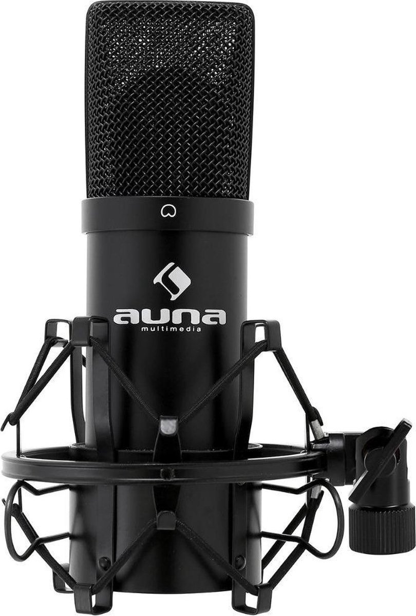 Studio microfoon - Auna MIC-900B studio condensator microfoon met USB aansluiting - Plug and play - Ideaal voor podcasts en live of studio opnames - Zwart