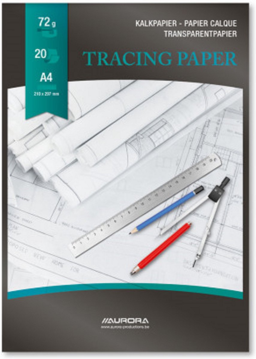   - Kalkpapier A4 - 20 vellen - 72 gram - 5 blokken