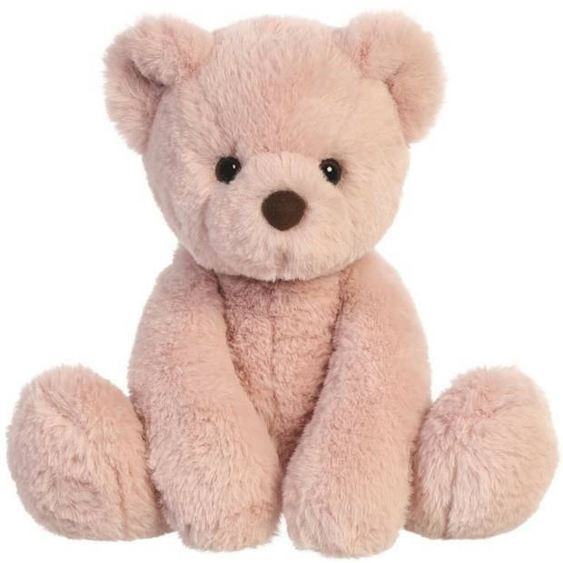   Eco Nation Pluche knuffeldier teddybeer - oud roze - 28 cm - bosdieren thema - Knuffelberen