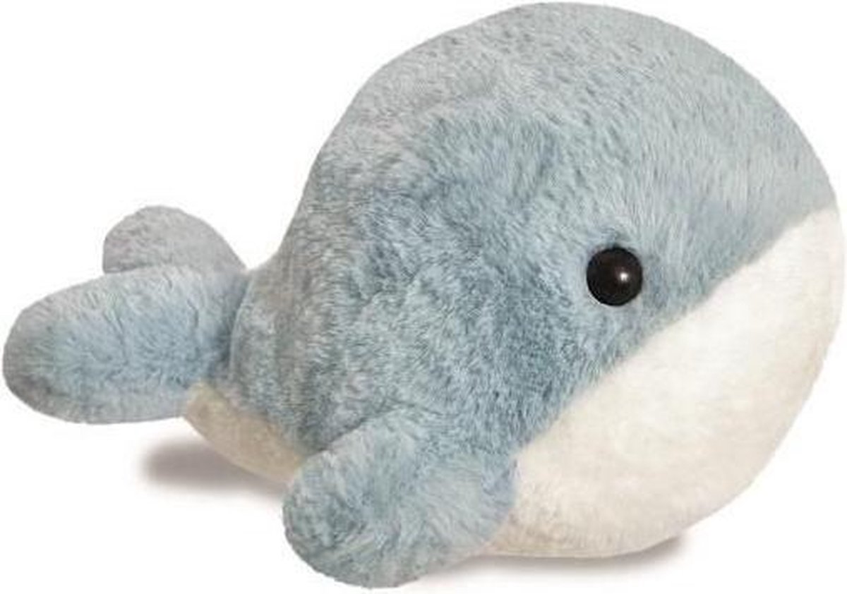 Aurora Knuffel Cuddle Pals Walvis 18 Cm Pluche Blauw/wit