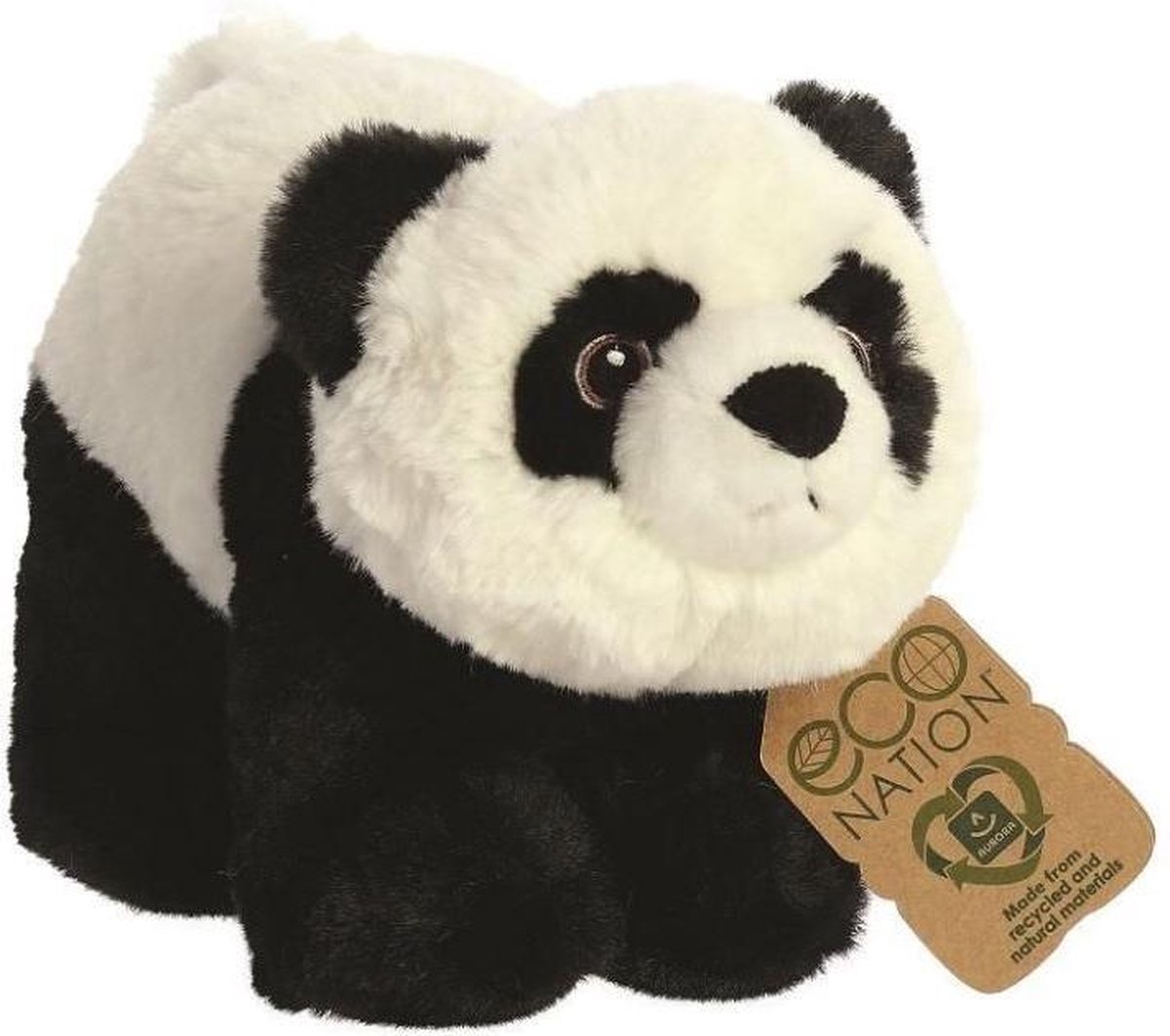 Aurora Knuffel Eco Nation Panda 23 Cm Pluche Zwart/wit