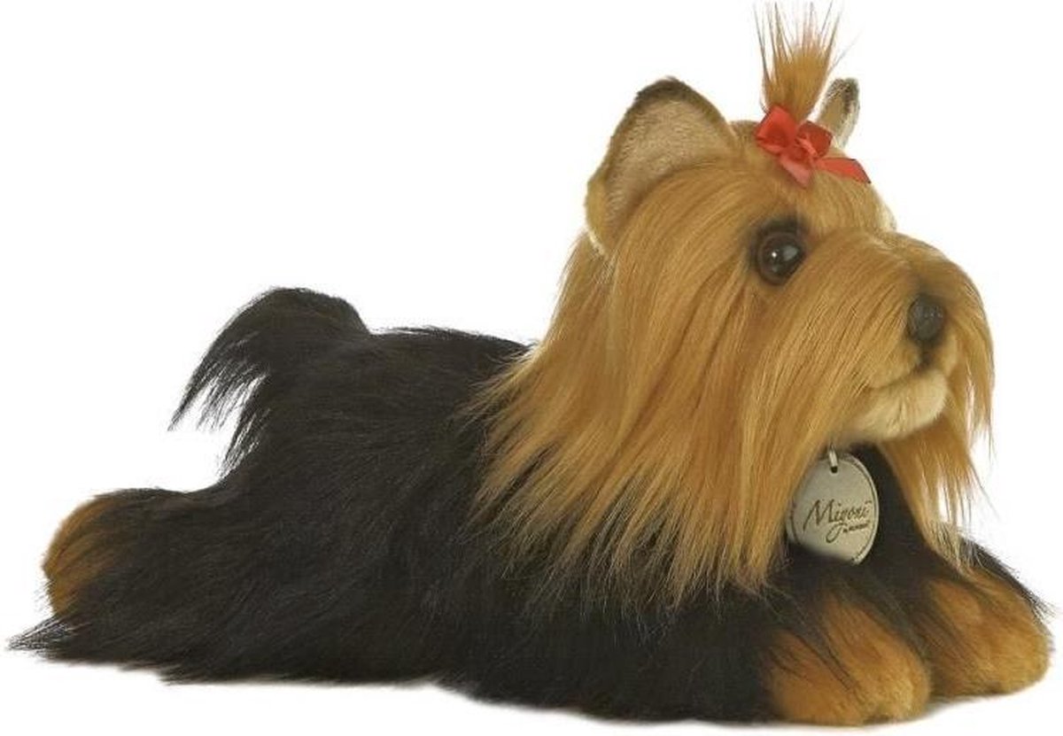 Aurora Knuffel Mini Yoni Yorkshire Terrier Hond Bruin 28 Cm