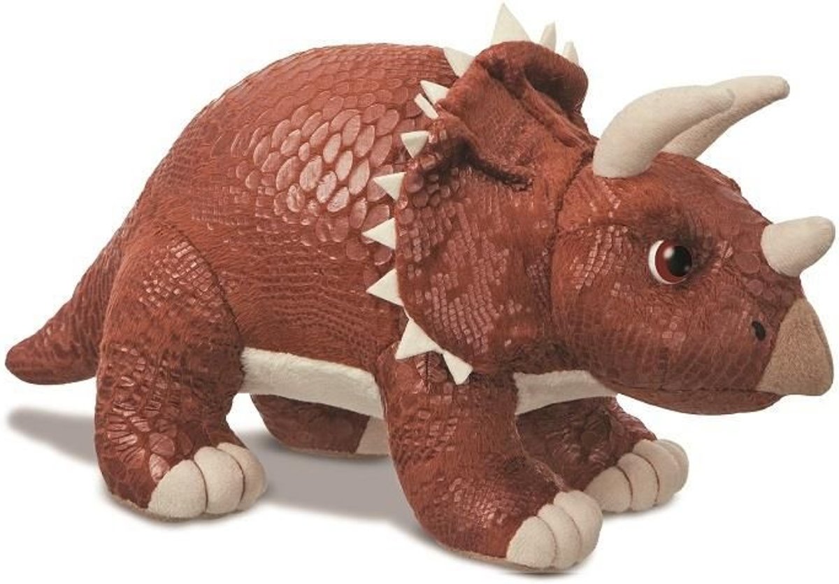 Aurora Knuffeldinosaurus Stomp Triceratops Bruin 17 Cm