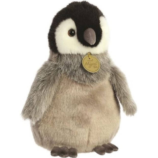   Miyoni Pluche knuffeldier Pinguin kuiken - grijs - 23 cm - Artic thema - Knuffeldier