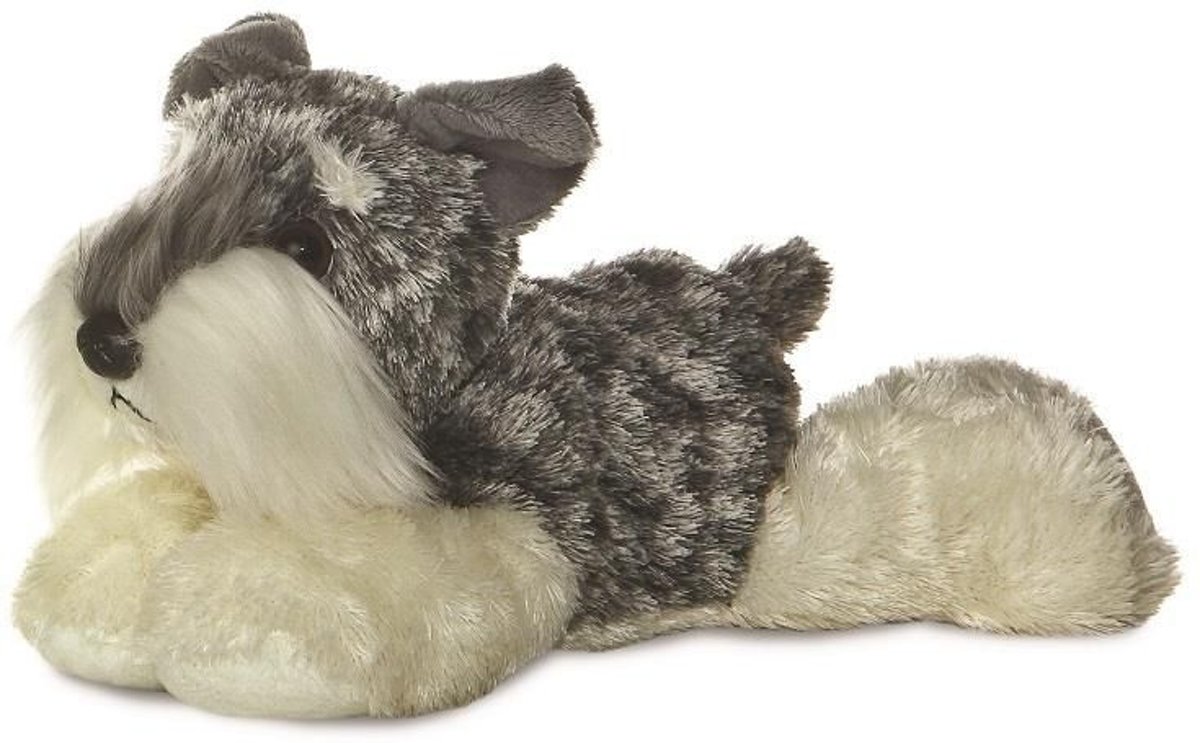 Aurora Pluchen Knuffel Mini Flopsie Stein Schnauzer 20,5 Cm Grijs/wit