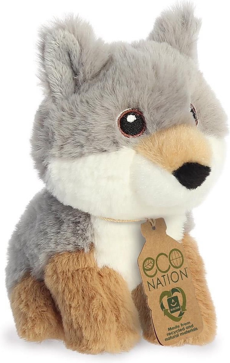 Pluche dieren knuffels wolf van 13 cm - Knuffeldieren wolven speelgoed