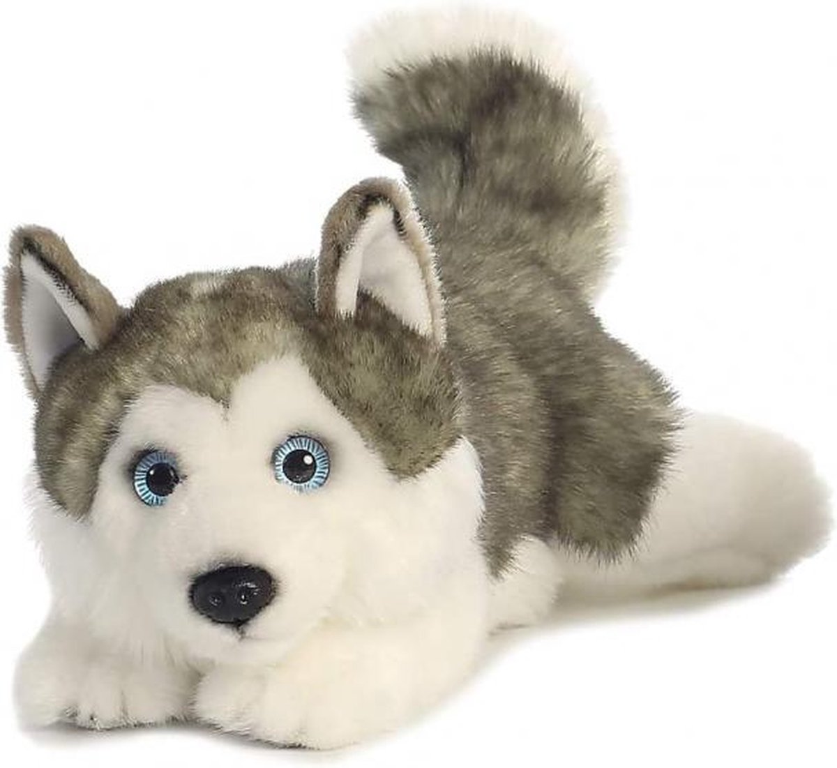 knuffel husky junior 28 cm pluche grijs/wit