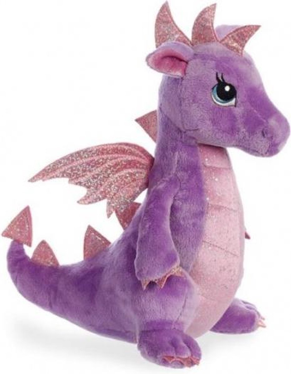 knuffeldraak Sparkle Tales Dahlia paars 30,5 cm