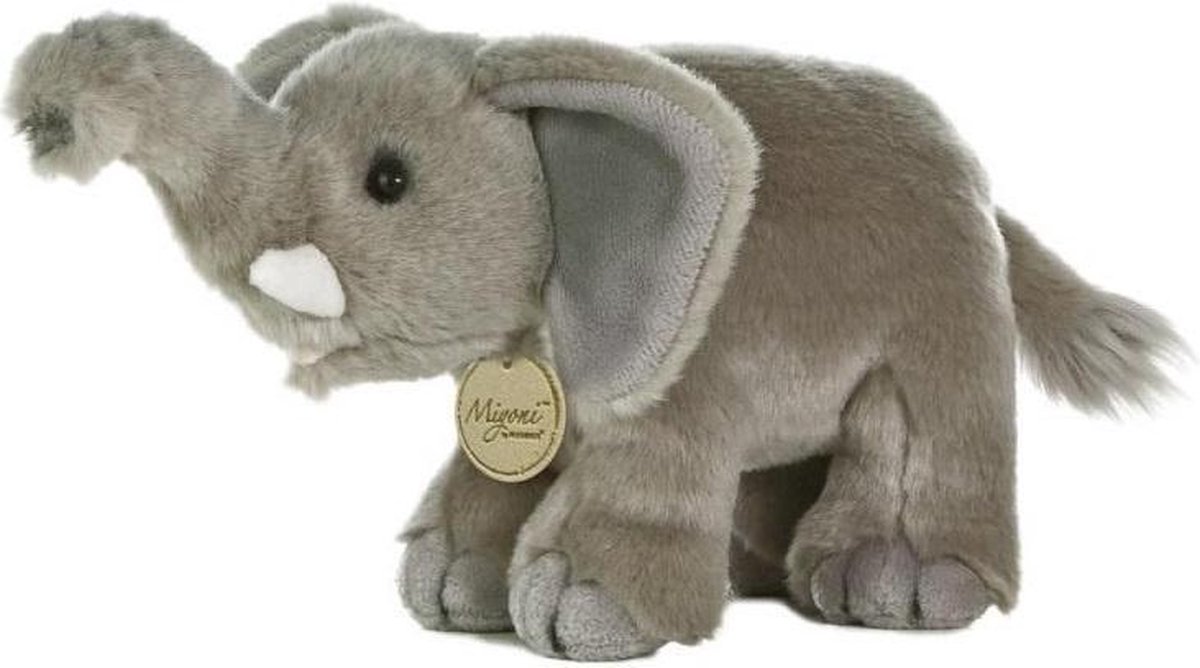 knuffelolifant MiYoni junior 28 cm pluche grijs