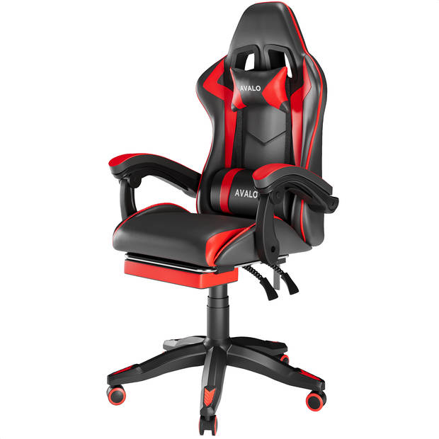 Avalo Gaming Stoel - Gamestoel - Ergonomische Bureaustoel Verstelbaar - Game Stoel - Gaming Chair - Zwart/Rood