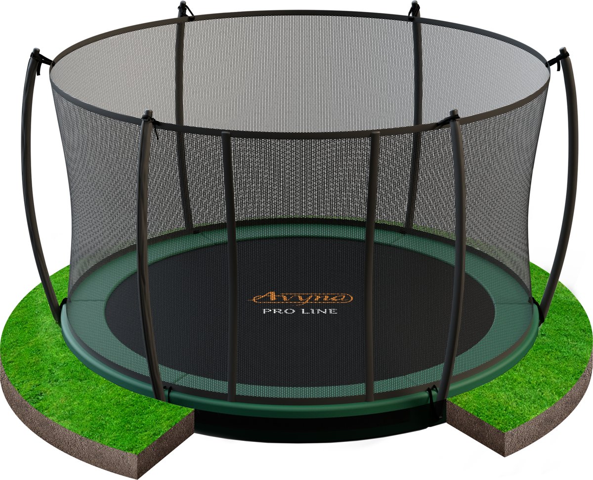 PRO-LINE ø305 FlatLevel trampoline met net, groen