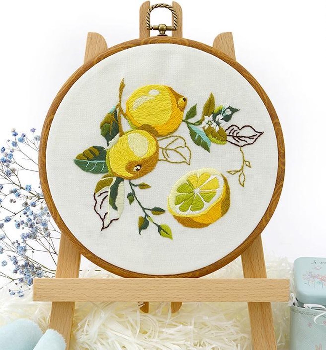 Borduurpakket  - Lemon - Embroidery (Citroen) VRIJ BORDUREN, GEEN KRUISSTEEK