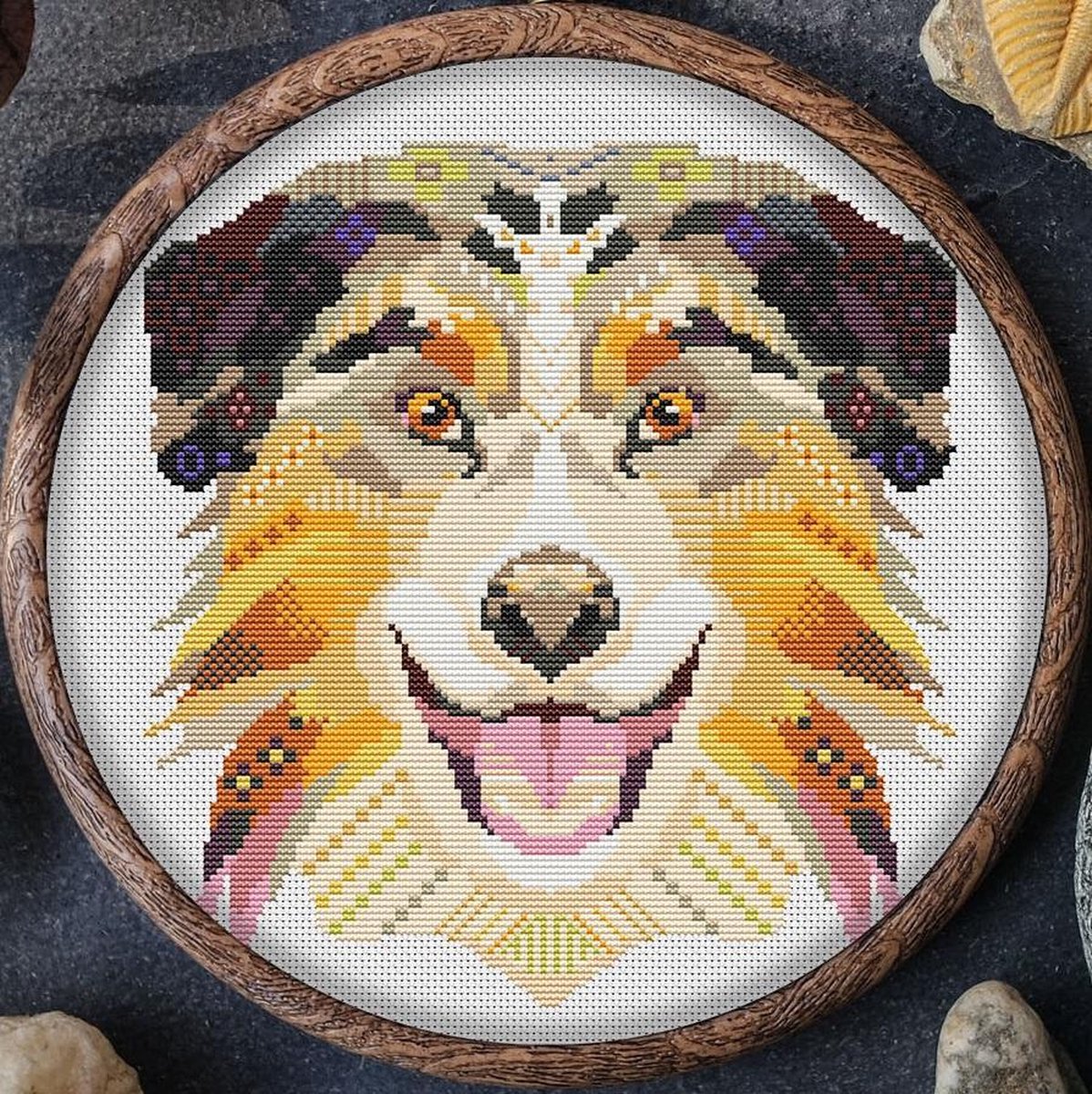 Borduurpakket MANDALA HOND - AUSTRALIAN SHEPHERD