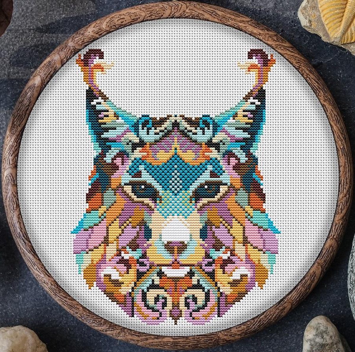 Borduurpakket MANDALA LYNX - AWSOME PATTERN