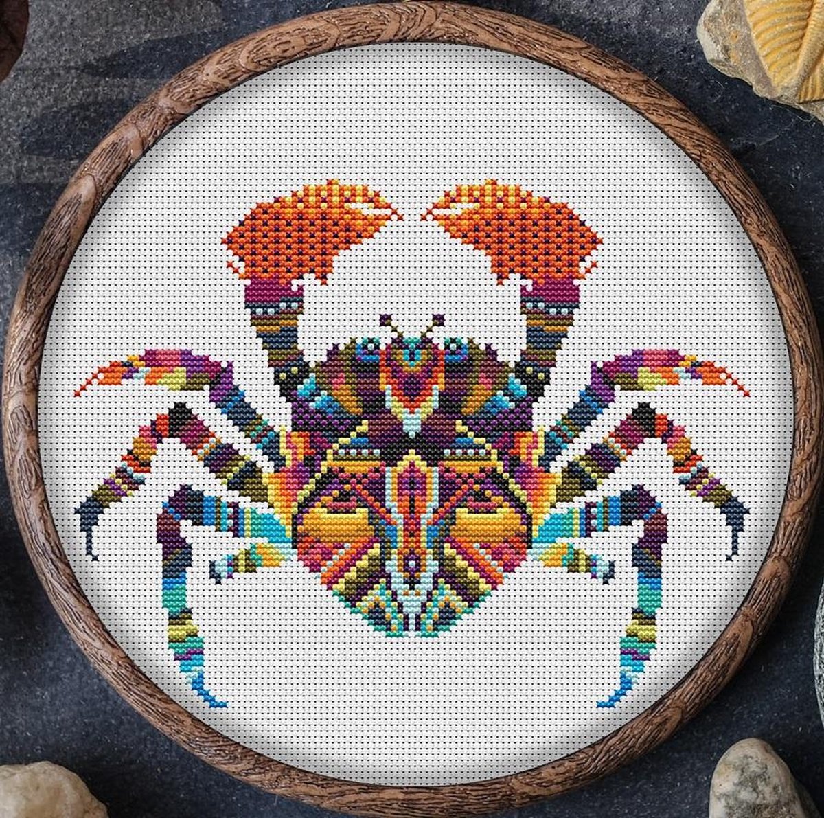 Borduurpakket MANDALA ZEEDIEREN - KRAB