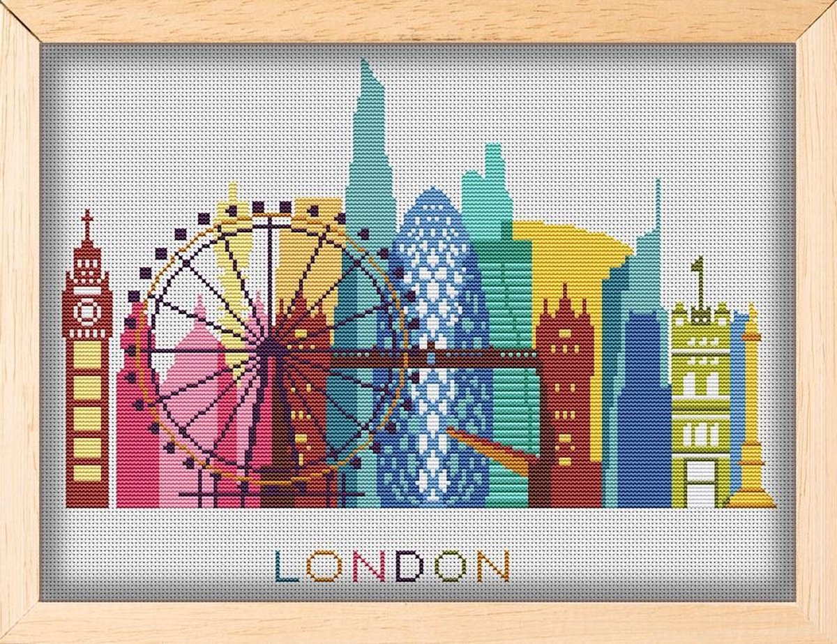 Borduurpakket SKYLINE LONDON - MANDALA borduren  - STEDEN VAN DE WERELD