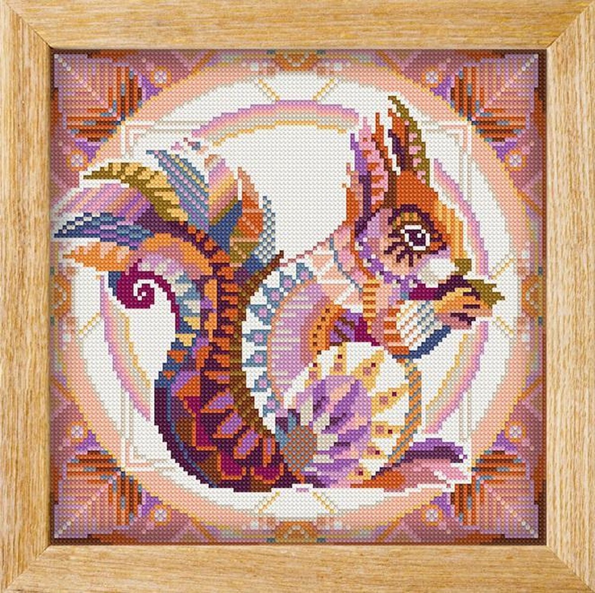 Diamond painting MANDALA Dieren EEKHOORN - awsome pattern - full diamond painting - vierkante steentjes