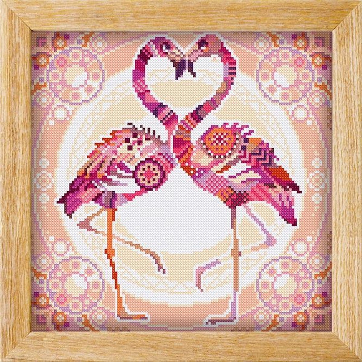 Diamond painting MANDALA Dieren FLAMINGOS - awsome pattern - full diamond painting - vierkante steentjes