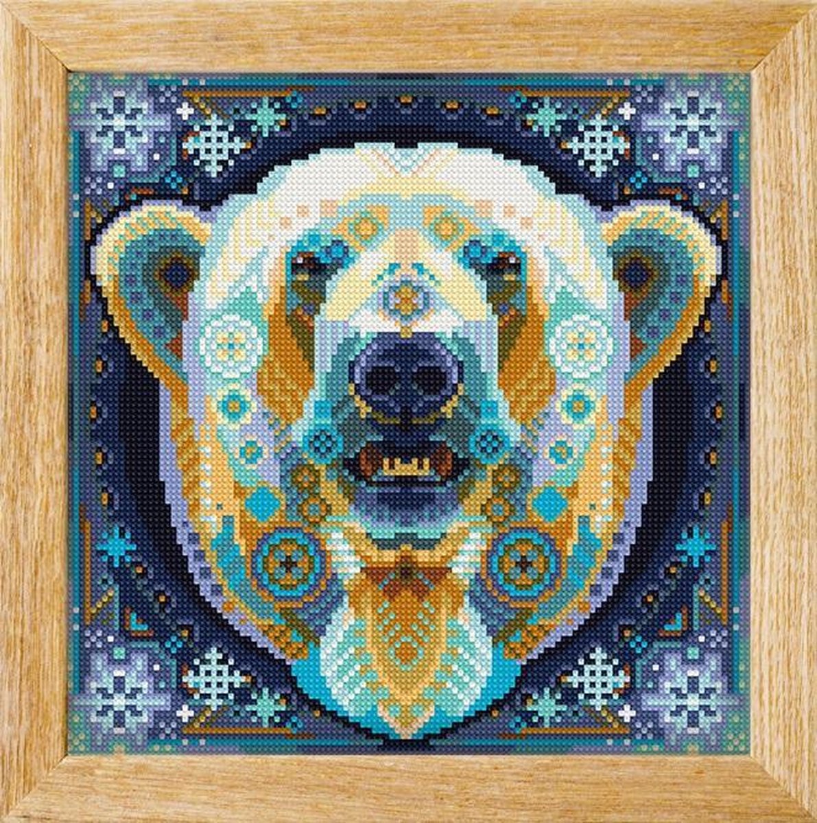 Diamond painting MANDALA Dieren IJSBEER - awsome pattern - full diamond painting - vierkante steentjes