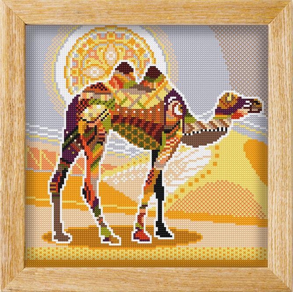 Diamond painting MANDALA Dieren KAMEEL - awsome pattern - full diamond painting - vierkante steentjes