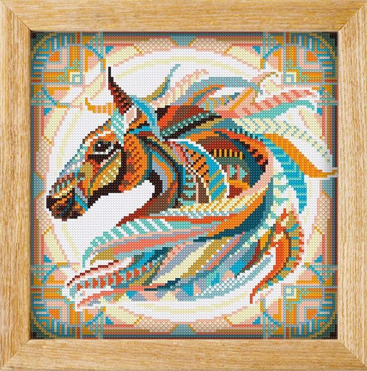 Diamond painting MANDALA Dieren PAARD - awsome pattern - full diamond painting - vierkante steentjes