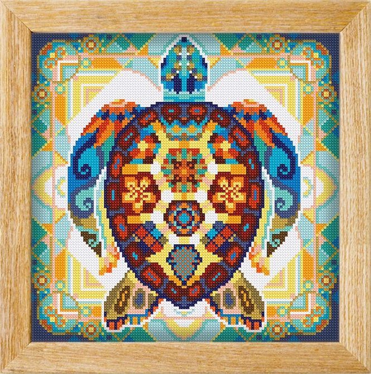 Diamond painting MANDALA Dieren SCHILDPAD - awsome pattern - full diamond painting - vierkante steentjes