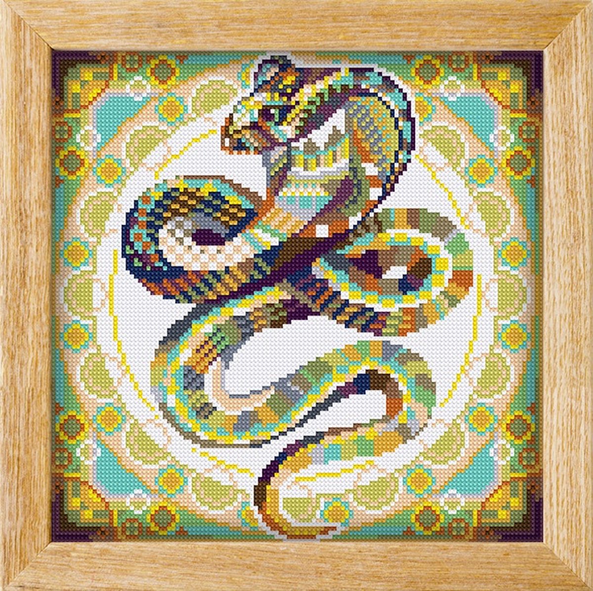 Diamond painting MANDALA Dieren SLANG - awsome pattern - full diamond painting - vierkante steentjes