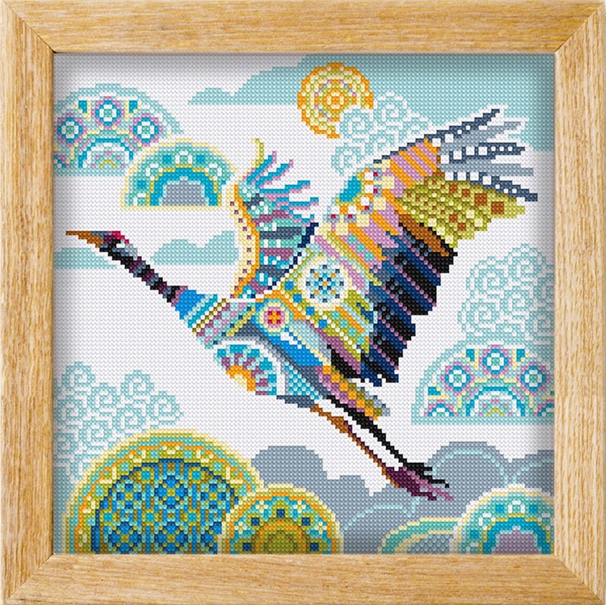 Diamond painting MANDALA KRAANVOGEL - awsome pattern - full diamond painting - vierkante steentjes