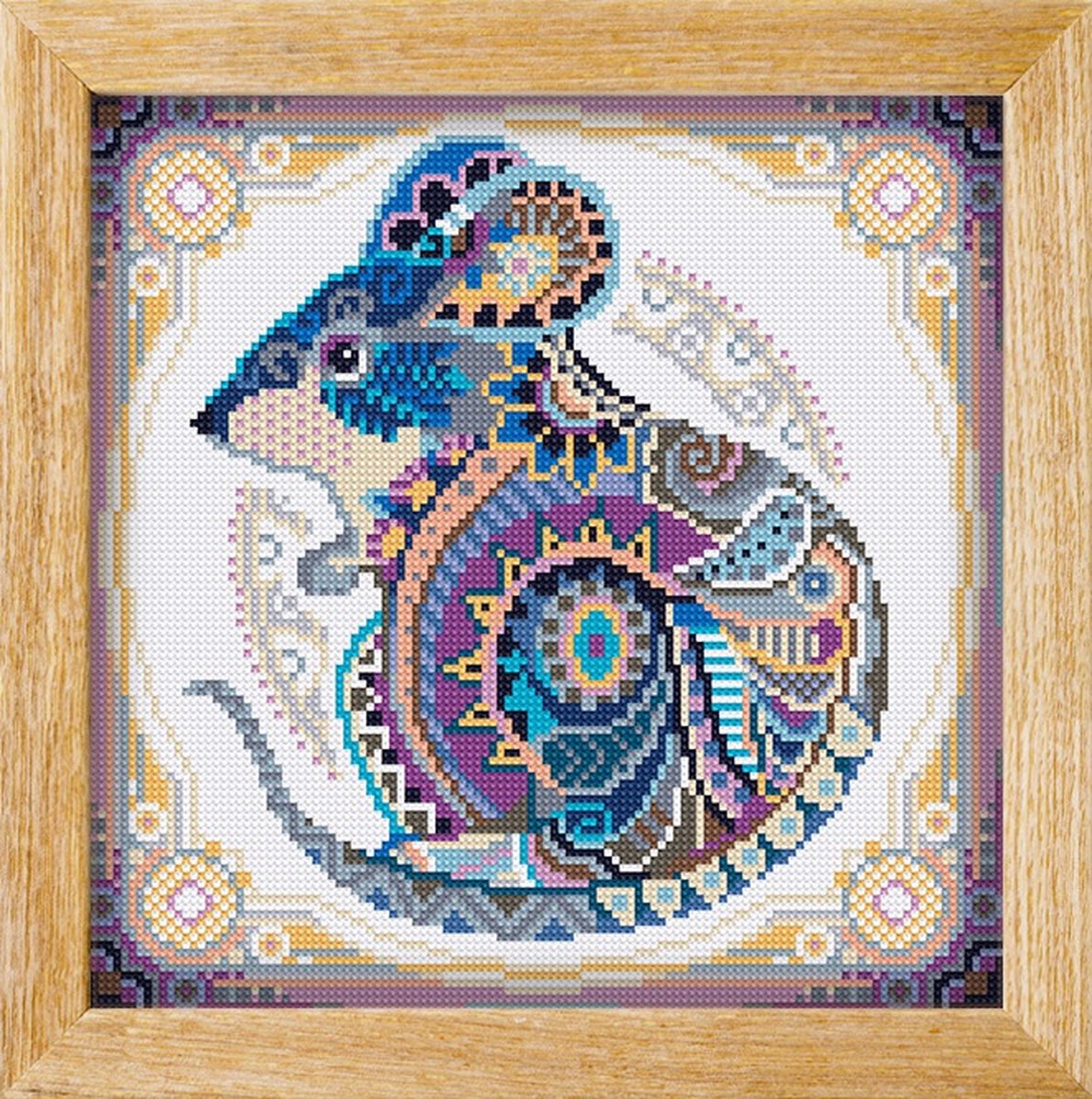 Diamond painting MANDALA MUIS - AWESOME PATTERNS Vierkante steentjes volledige dekking.