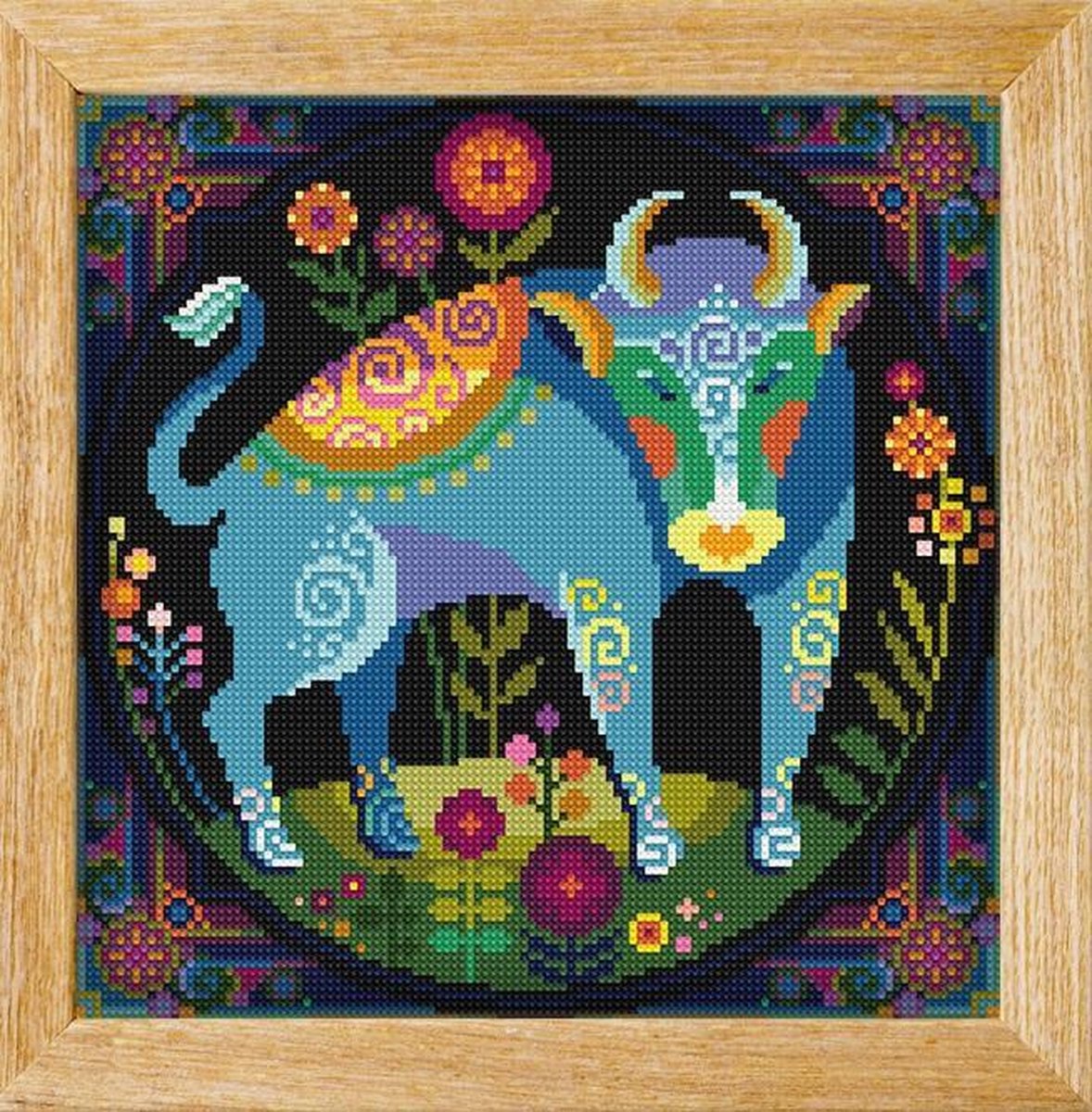 Diamond painting MANDALA STERRENBEELD STIER - awsome pattern - full diamond painting - vierkante steentjes