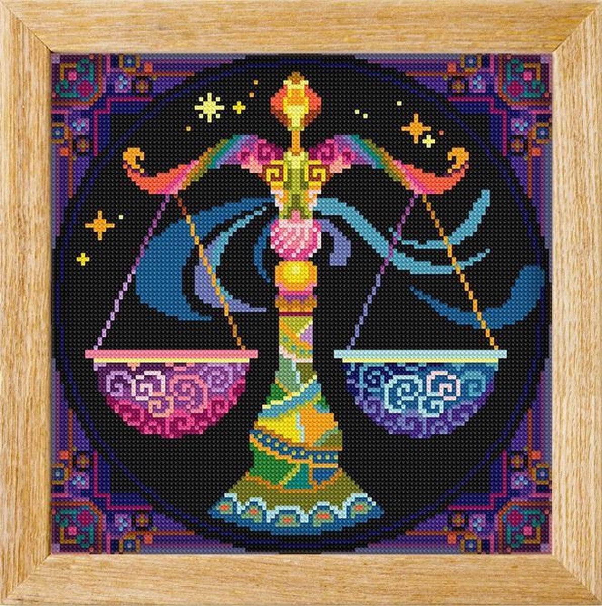 Diamond painting MANDALA STERRENBEELD WEEGSCHAAL - awsome pattern - full diamond painting - vierkante steentjes