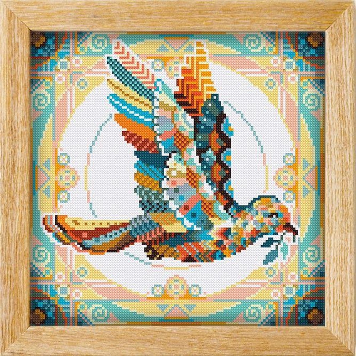 Diamond painting MANDALA VOGELS DUIF - awsome pattern - full diamond painting - vierkante steentjes