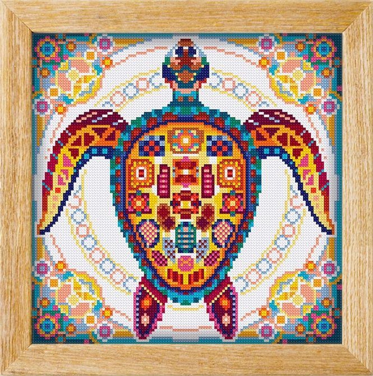 Diamond painting MANDALA WATERDIER SCHILDPAD - awsome pattern - full diamond painting - vierkante steentjes