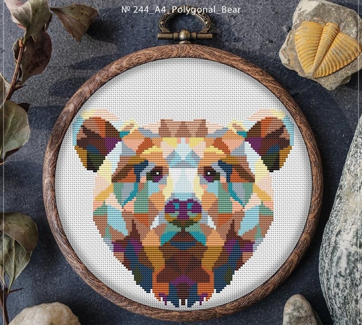 Mandala Borduurpakket Polygonal Bear