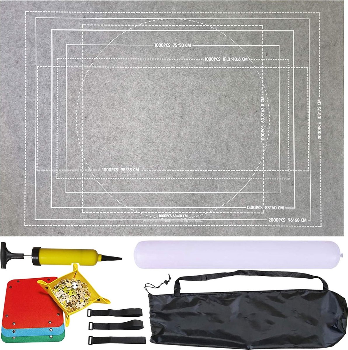 PuzzelmapMultifunctionele Puzzelmat voor Kinderen - Veilige Speelomgeving met Educatieve Elementen - Inklapbaar en Draagbaar - Perfect Accessoire voor Thuis en School - Maatnaam: voor 1500PCS