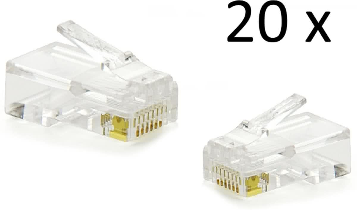 20 RJ45 CAT5E / CAT6 Plugs, connector stekker - UTP, Ethernet, Internet plug