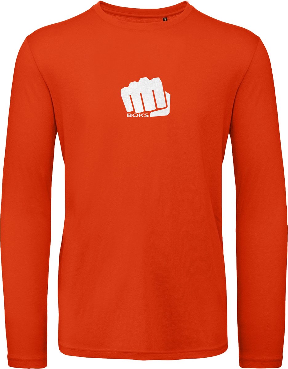 B & C - Heren T Shirt Bokser - Lange Mouw - Rood- Maat M