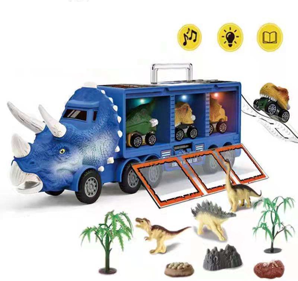 BJoy Dinosaurus Truck met Attributen Speelgoed Voertuig Blauw