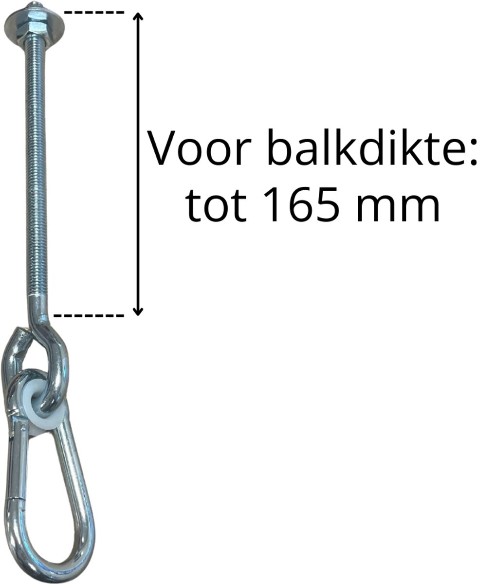B-Play   met Karabijnhaak en Volledig Draad M12 180 mm (1 stuk)