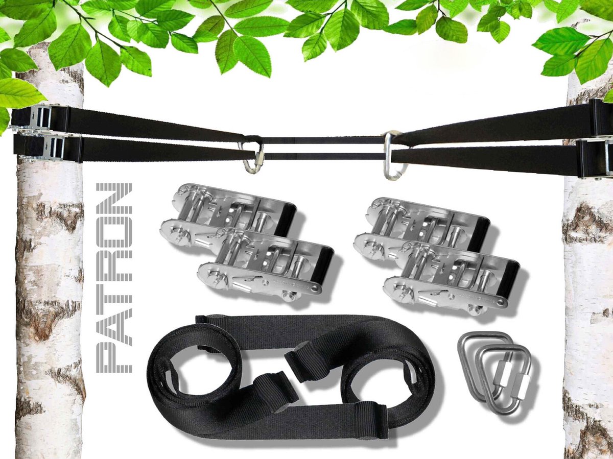 Patron Schommelbanden 12m voor tussen Bomen met beveiliging