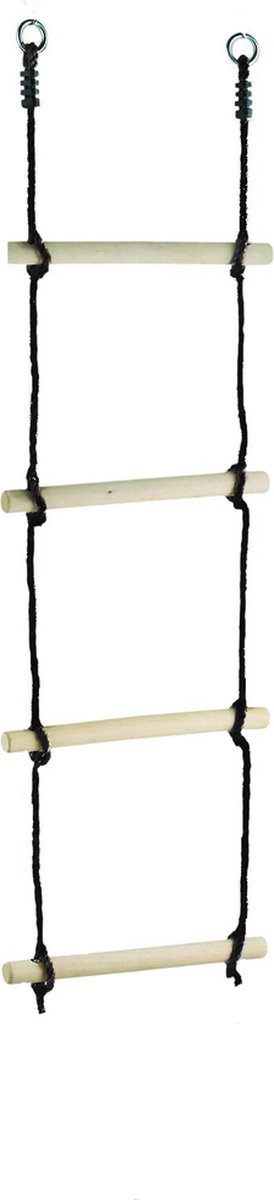 B-Play Touwladder PP touw zwart 4 sporten 1,6m