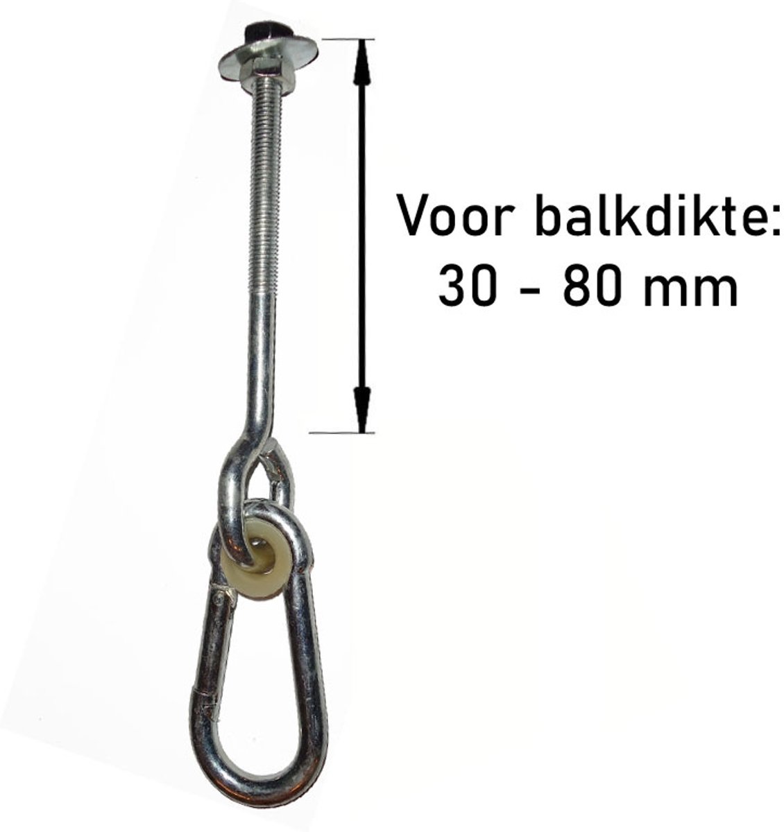   met Karabijnhaak M12 (100mm) (1 stuk) (1 stuk)