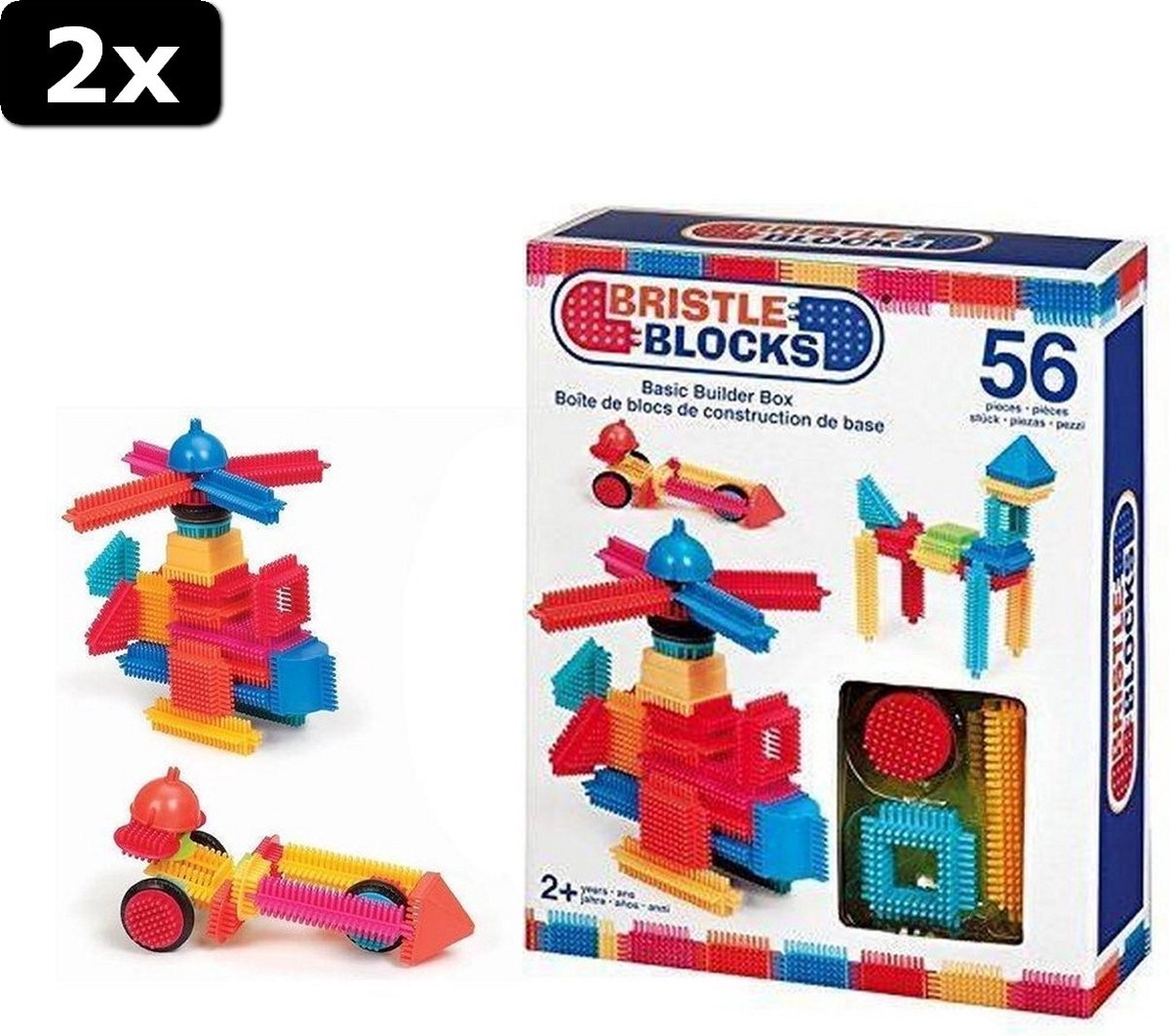 2x Bristle Blocks Box met 56 Stuks